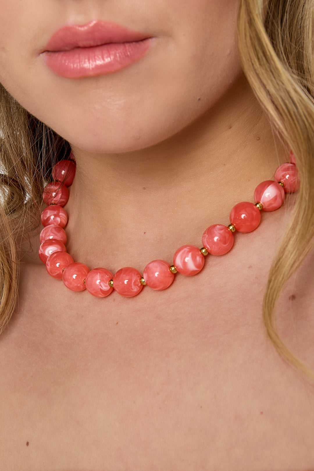 Acrylic Bead Necklaces Beads Casual Daily Simple Series Women Jewelry-13.5mm