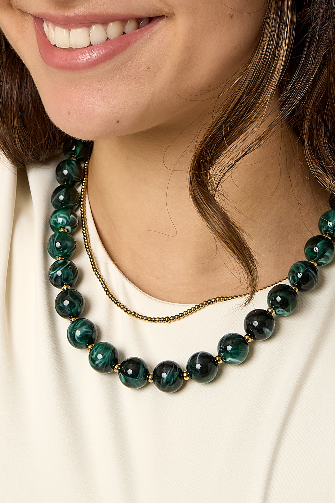 Acrylic Bead Necklaces Beads Casual Daily Simple Series Women Jewelry-13.5mm